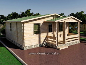Дачный домик 6000х6000 с крыльцом